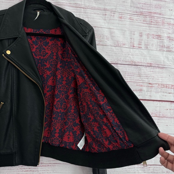 Free People Faux Leather Moto Lined Jacket - Picture 9 of 9